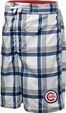 Chicago Cubs Plaid Print Swim Trunks