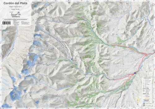 Cordon del Plata Hiking Map, Argentina. 1:40,000