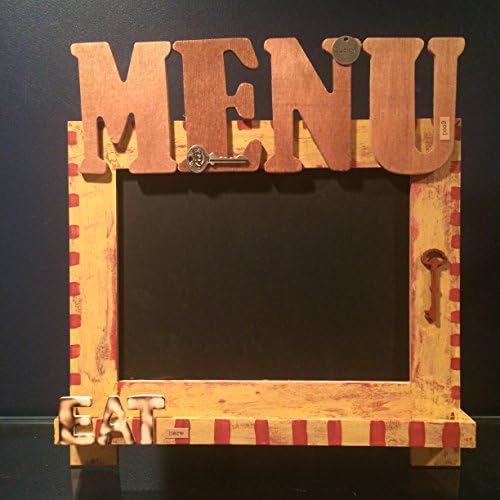 Rustic chalkboard menu sign. Rustic kitchen decor. Eat heere.