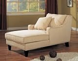 Chaise Lounger in Cream Microfiber - Coaster