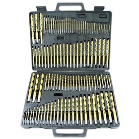 Neiko 115-Piece Titanium Nitrate Coated Drill Bit Set