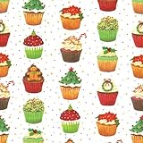 IMAGE OF Christmas Cupcakes Rolled Gift Wrap