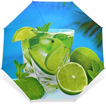 Littleli Cocktails Pattern 100% Fabric and Aluminium Foldable High-quality Umbrella (41 Inch)