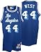 Jerry West Jersey: adidas Blue Throwback Swingman #44 Los Angeles Lakers Jersey - XX-Large