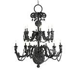 Currey & Company 9688 Tropical Antique Black 12 Light Midnight Chandelier