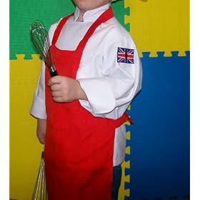 Kids Children Chef Jacket + Apron +Hat + Flag Set by chefskin kids jacket set
