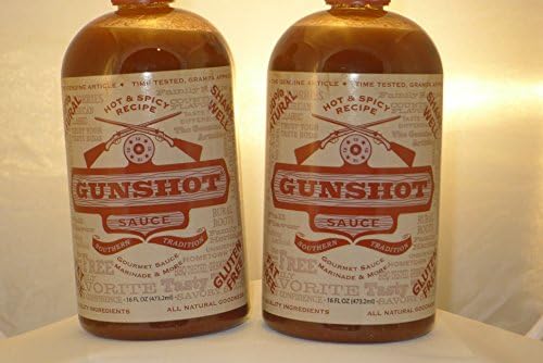 Gunshot Sauce Gluten Free BBQ Sauces -- 2 bottles-- 32 fl oz (Hot & Spicy)