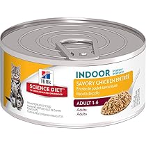Hill's Science Diet Adult Indoor Cat Savory Chicken Entree Minced Cat Food, 5.5-Ounce Can, 24-Pack
