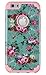 iPhone 6, DandyCase 2in1 Hybrid High Impact Hard Vintage Sea Green Floral Pattern + Pink Silicone Case Cover for Apple iPhone 6 (4.7