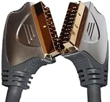 3 Metre High Quality Gold Metal Plug OFC Scart Cable / Lead by Cable Mountain from Cable Mountain