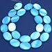 Aqua Blue Mother of Pearl Shell Flat Oval Bead 1 Strand