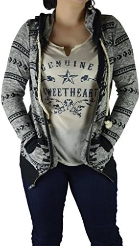 GARNI JUNIORS LONG SLEEVE ZIP UP DRAW STRING HOODIE-BLACK GREY