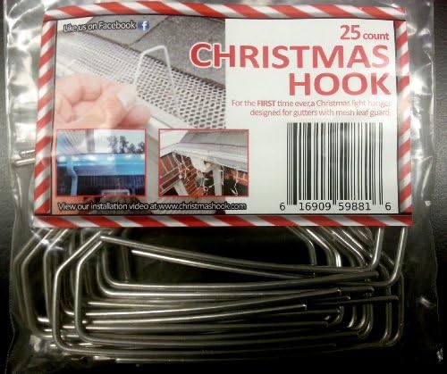 ChristmasHook 1025 Original Christmas Light Hanger Metal Hook, 25 count