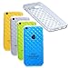 Etui Le Bon (tm) Case for Iphone 5c. Cover for Iphone 5c . Criss Cross Patern Clear Transparent. Subtle Diamond pattern in Silicone