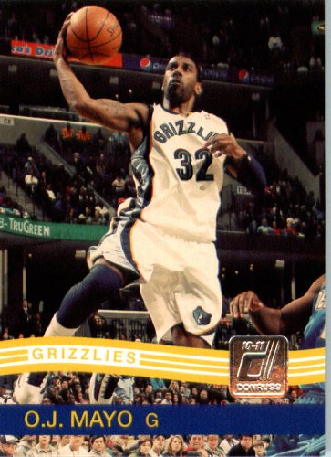 2010 / 2011 Donruss # 90 O.J. Mayo Memphis Grizzlies NBA Trading Card- In Protective Screwdown Case!