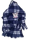 Pax Trading Child Toddler Infant Plaid Fleece 3 Piece Hat/Scarf/Gloves Set (One Size)