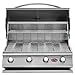 Cal Flame BBQ18G04 G4 4-Burner Grill LP 800 sq.in. 60,000 BTUs Built in Temperature Gauge, Cast Iron, Stainless Steel