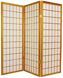 4ft. Window Pane Japanese Shoji Privacy Screen Room Divider - 5 Panel Honey
