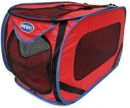 SportPet Pop-Open Kennel, Red, Size: Small (10 - 25 Lbs) (9.25H x