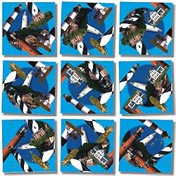 B Dazzle Outer Banks' Lighthouses Scramble Squares 9 Piece Puzzle