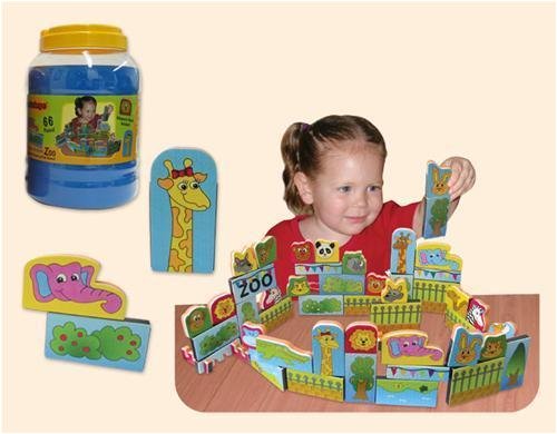 Childrens Toyshop  Toys : EduShape Magic Shapes Zoo Magnetic Construction Game - 66 piece set