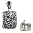 Silver Cubic Zirconia Locket Pendants, Size: 27mm