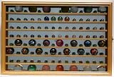 Antique/Glass Marbles Balls Display Case Cabinet, with mirror back, OAK Finish