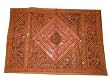 Bohemian Brown Vintage Banjara Mirror Embroidery Sari Wall Hangings Indian Sari Tapestry 60x40
