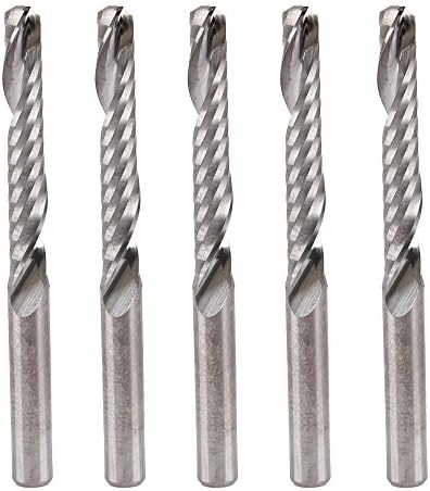 SkyQ A Series Single Flute End Mill CNC Spiral Router Bits End Mill Cutting Tools for Density Board Acrylic Plastic 4 x 25mm (1PCS)
