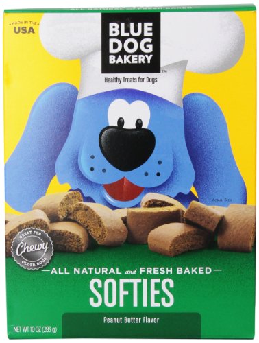 Blue Dog Bakery Natural Soft Dog Treats, Peanut Butter Flavor Softies, 10-Ounce Boxes (Pack of 6)