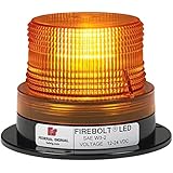 Federal Signal 220250-02 Firebolt LED Beacon, Class 2, Permanent Mount with Amber Dome