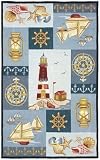 828 Trading Area Rugs: Accents Cotton Rug: CCL97 Nautical Rug: 4'x6' Rectangle