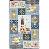 828 Trading Area Rugs: Accents Cotton Rug: CCL97 Nautical Rug: 8'x10' Rectangle by 828 Trading Rugs