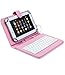 Masione Keyboard and Case for 7-Inch Tablets (7 Inch USB TO Micro USB Keyboard, Pink)