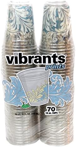Flourished Blue Print 16oz Cups - 70ct.