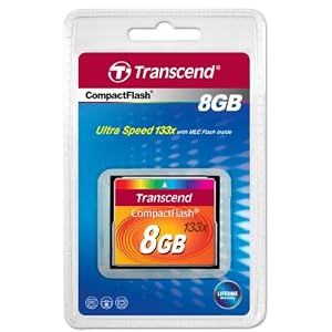 Transcend 8 GB 133x CompactFlash Memory Card TS8GCF133
