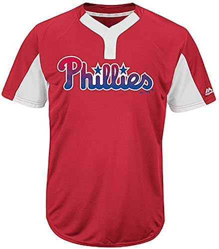 Philadelphia Phillies MLB 2-Button Colorblocked Jersey (Adult Small)