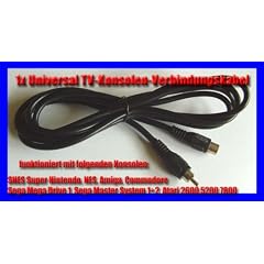Universal AV Kabel Konsolen Antennenkabel / TV-Verbindungskabel (funktioniert mit: SNES Super Nintendo, Nintendo NES, Amiga, Commodore, Sega Mega Drive 1, Sega Master System 1 + 2, Atari)