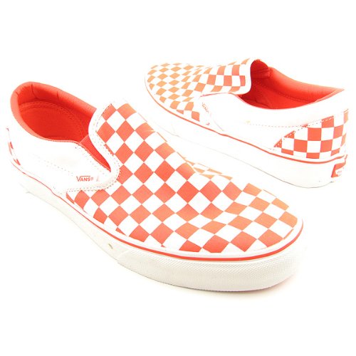 VANS Classic Slip-On Orange White Shoes, Vans Sneakers