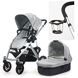Uppababy 2010 Vista Stroller Mica Silver with a Cup Holder