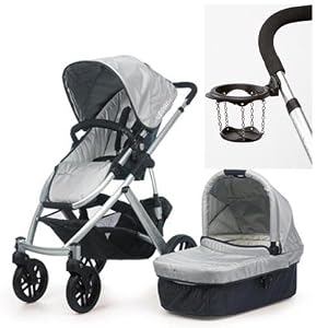 Uppababy 2010 Vista Stroller Mica Silver with a Cup Holder