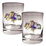 Baltimore Ravens 2pc 14oz Rocks Glass Set - Primary logo NFL Football