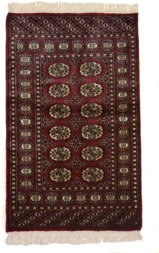 Traditional Pakistan Rectangle Bokhara Rug - Soft, Durable and Long Lasting. Handmade with 100% Hand Knotted Wool - 2.5'x4.25'