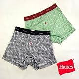 【30%OFF】Hanes【09FW】デオドラント<消臭糸使用>バイアス千鳥チェックニットトランクス(17-126)