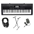 Casio CTK-3000 Premium Pack with Power Supply, Keyboard Stand and Professional Closed Cup Stereo Headphones