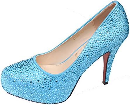 Lily Bell Frozen Cos Queen Elsa Crystal Shoes High Heel Cosplay Costume (8.5)