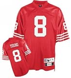 San Francisco 49ers NFL Jersey Steve Young #8 Red Throwback Jersey Size 50