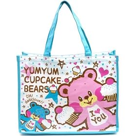 s�sse B�ren Plastik-Tasche Cupcakes Sterne Herzen