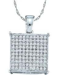 10KT White Gold 0.30 CTW Diamond Fashion Pendant