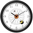 Bee & Ladybug or Lady Bug on Daisy Flower - Bee or Bumblebee - JP Wall Clock by WatchBuddy Timepieces (Slate Blue Frame)